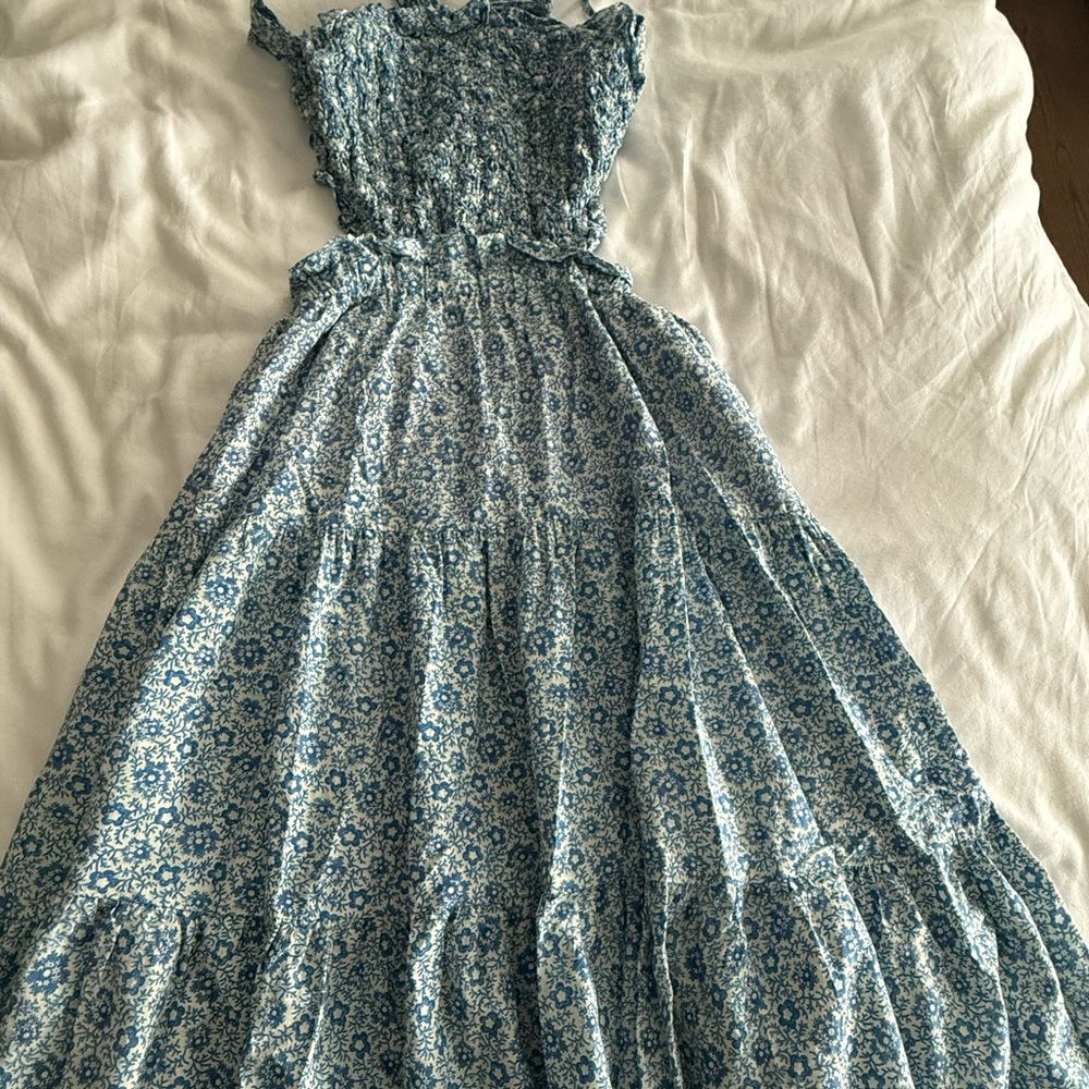 Sea New York Blue and White Floral Maxi Dress